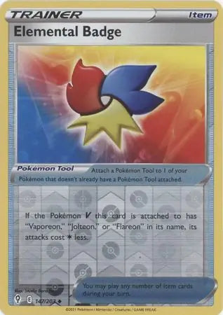 Elemental Badge 147/203 (SWSH07: Evolving Skies)  - Reverse Holofoil | Good Games Morley