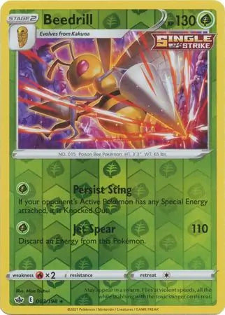 Beedrill 003/198 (SWSH06: Chilling Reign)  - Reverse Holofoil | Good Games Morley