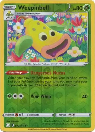 Weepinbell 002/163 (SWSH05: Battle Styles)  - Reverse Holofoil | Good Games Morley