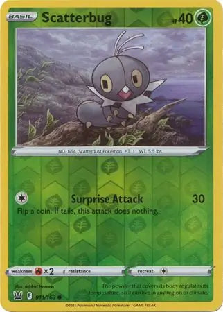 Scatterbug 011/163 (SWSH05: Battle Styles)  - Reverse Holofoil | Good Games Morley