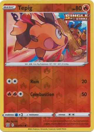 Tepig 023/163 (SWSH05: Battle Styles)  - Reverse Holofoil | Good Games Morley
