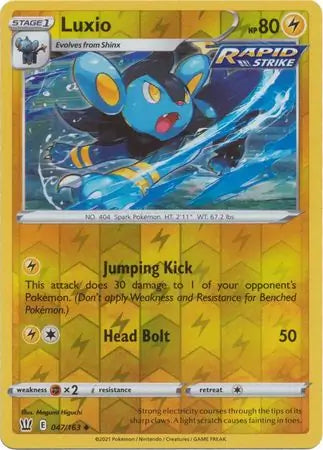Luxio 047/163 (SWSH05: Battle Styles)  - Reverse Holofoil | Good Games Morley