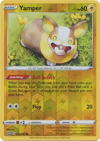 Yamper 052/163 (SWSH05: Battle Styles)  - Reverse Holofoil | Good Games Morley