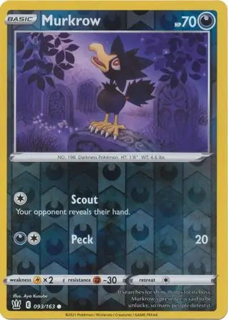 Murkrow 093/163 (SWSH05: Battle Styles)  - Reverse Holofoil | Good Games Morley