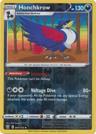 Honchkrow 094/163 (SWSH05: Battle Styles)  - Reverse Holofoil | Good Games Morley