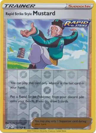 Rapid Strike Style Mustard 132/163 (SWSH05: Battle Styles)  - Reverse Holofoil | Good Games Morley