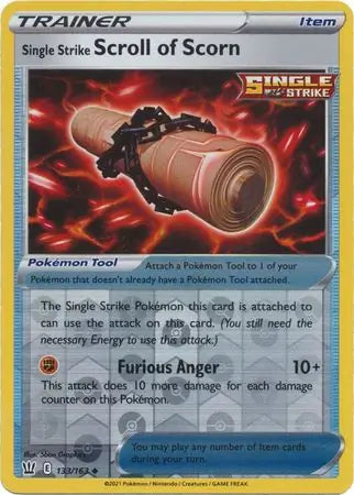 Single Strike Scroll of Scorn 133/163 (SWSH05: Battle Styles)  - Reverse Holofoil | Good Games Morley