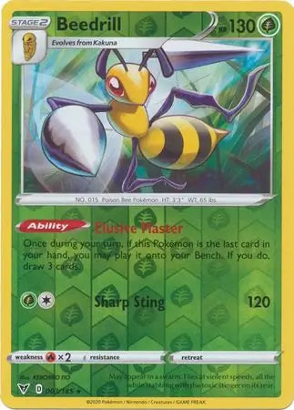 Beedrill 003/185 (SWSH04: Vivid Voltage)  - Reverse Holofoil | Good Games Morley