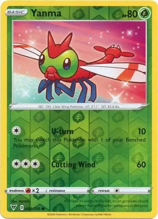 Yanma 006/185 (SWSH04: Vivid Voltage)  - Reverse Holofoil | Good Games Morley