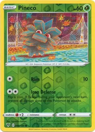 Pineco 008/185 (SWSH04: Vivid Voltage)  - Reverse Holofoil | Good Games Morley