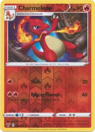 Charmeleon 024/185 (SWSH04: Vivid Voltage)  - Reverse Holofoil | Good Games Morley