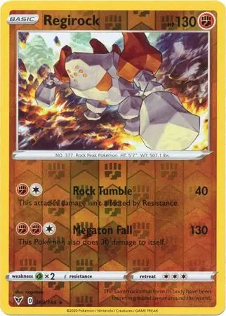 Regirock 089/185 (SWSH04: Vivid Voltage)  - Reverse Holofoil | Good Games Morley