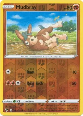 Mudbray 096/185 (SWSH04: Vivid Voltage)  - Reverse Holofoil | Good Games Morley