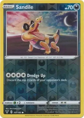 Sandile 107/185 (SWSH04: Vivid Voltage)  - Reverse Holofoil | Good Games Morley