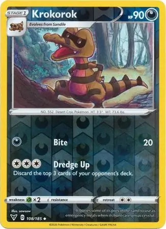 Krokorok 108/185 (SWSH04: Vivid Voltage)  - Reverse Holofoil | Good Games Morley