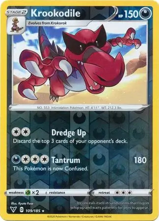 Krookodile 109/185 (SWSH04: Vivid Voltage)  - Reverse Holofoil | Good Games Morley