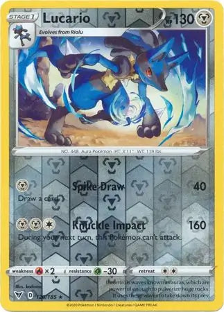 Lucario 120/185 (SWSH04: Vivid Voltage)  - Reverse Holofoil | Good Games Morley
