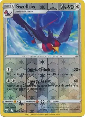 Swellow 134/185 (SWSH04: Vivid Voltage)  - Reverse Holofoil | Good Games Morley
