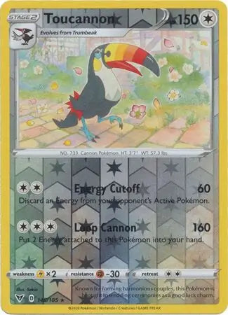 Toucannon 145/185 (SWSH04: Vivid Voltage)  - Reverse Holofoil | Good Games Morley