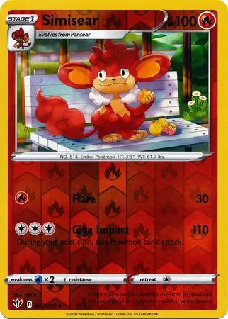 Simisear 027/189 (SWSH03: Darkness Ablaze)  - Reverse Holofoil | Good Games Morley