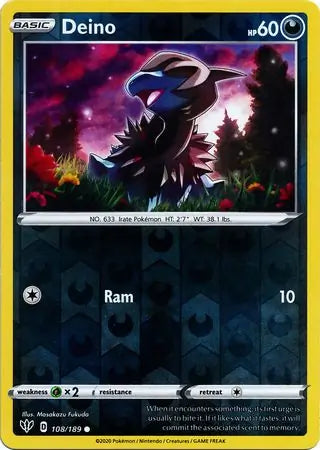 Deino 108/189 (SWSH03: Darkness Ablaze)  - Reverse Holofoil | Good Games Morley