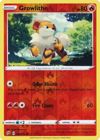 Growlithe 027/192 (SWSH02: Rebel Clash)  - Reverse Holofoil | Good Games Morley