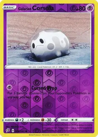 Galarian Corsola 078/192 (SWSH02: Rebel Clash)  - Reverse Holofoil | Good Games Morley