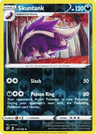 Skuntank 115/192 (SWSH02: Rebel Clash)  - Reverse Holofoil | Good Games Morley