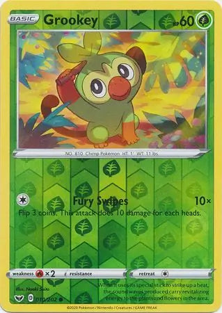 Grookey 010/202 (SWSH01: Sword & Shield Base Set)  - Reverse Holofoil | Good Games Morley