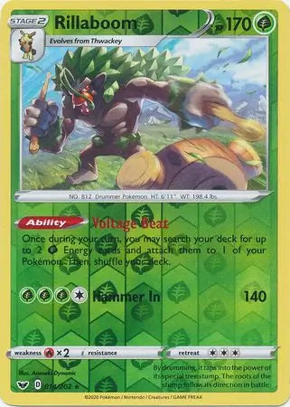 Rillaboom 014/202 (SWSH01: Sword & Shield Base Set)  - Reverse Holofoil | Good Games Morley