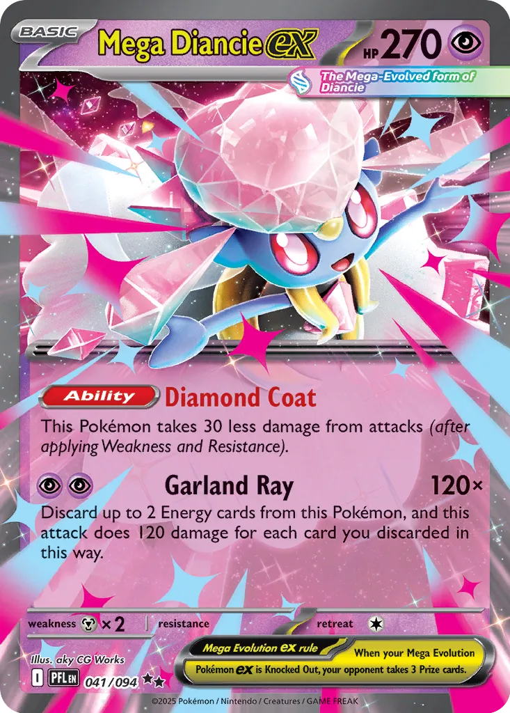 Mega Diancie ex 041/094 (ME02: Phantasmal Flames)  - Holofoil | Good Games Morley