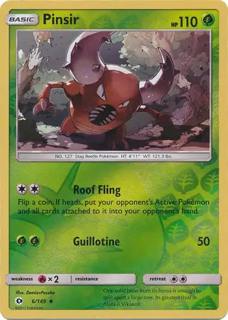 Pinsir 6/149 (SM Base Set)  - Reverse Holofoil | Good Games Morley