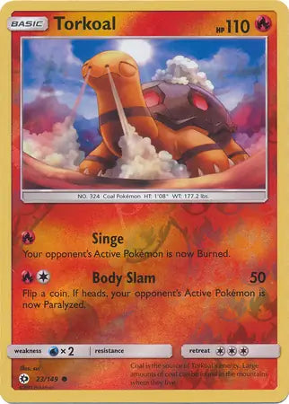 Torkoal 23/149 (SM Base Set)  - Reverse Holofoil | Good Games Morley