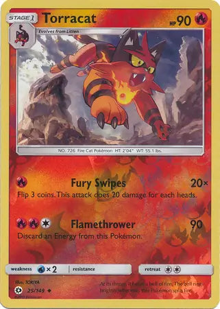 Torracat 25/149 (SM Base Set)  - Reverse Holofoil | Good Games Morley