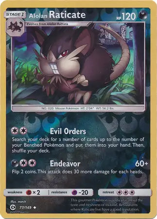 Alolan Raticate 77/149 (SM Base Set)  - Reverse Holofoil | Good Games Morley