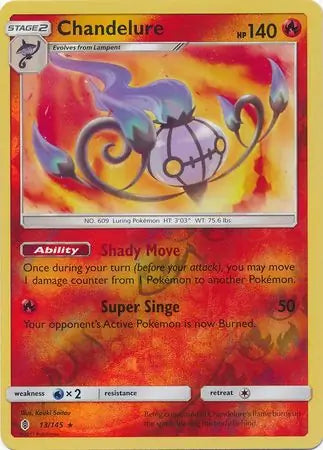 Chandelure 13/145 (SM - Guardians Rising)  - Reverse Holofoil | Good Games Morley