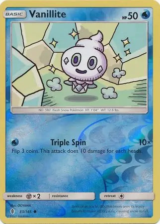 Vanillite 33/145 (SM - Guardians Rising)  - Reverse Holofoil | Good Games Morley