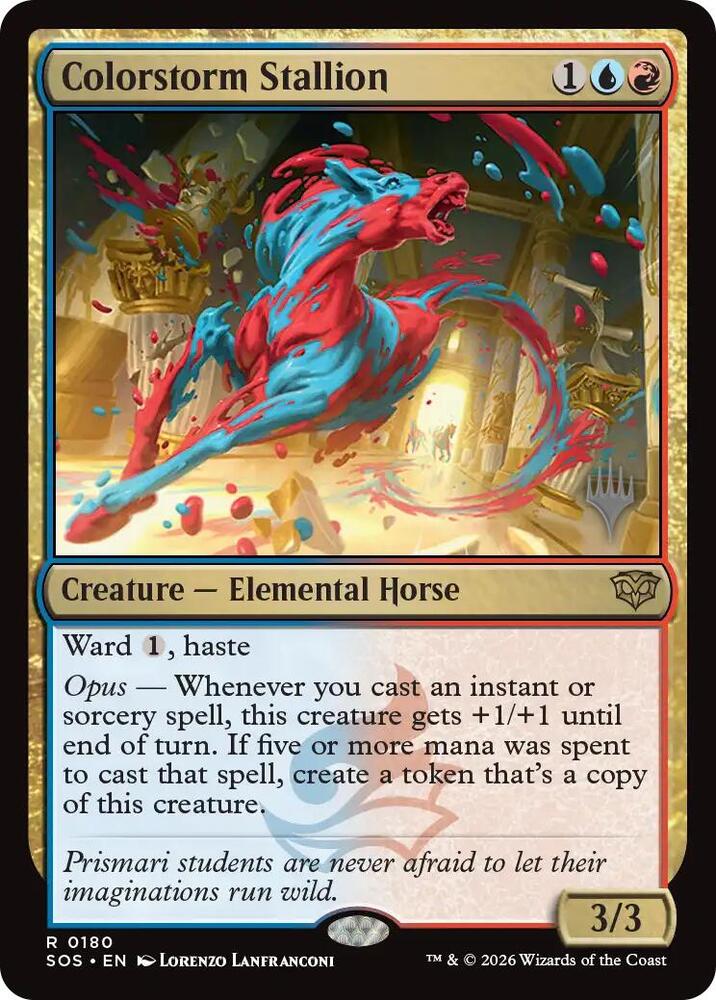 Colorstorm Stallion 180 (Promo Pack: Secrets of Strixhaven)  - Foil | Good Games Morley