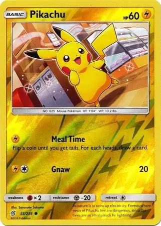 Pikachu 55/236 (SM - Unified Minds)  - Reverse Holofoil | Good Games Morley