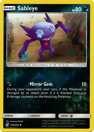 Sableye 133/236 (SM - Unified Minds)  - Reverse Holofoil | Good Games Morley