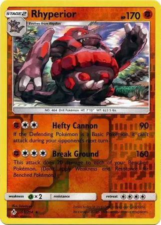 Rhyperior 95/214 (SM - Unbroken Bonds)  - Reverse Holofoil | Good Games Morley