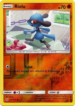 Riolu 102/214 (SM - Unbroken Bonds)  - Reverse Holofoil | Good Games Morley