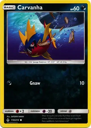 Carvanha 110/214 (SM - Unbroken Bonds)  - Reverse Holofoil | Good Games Morley