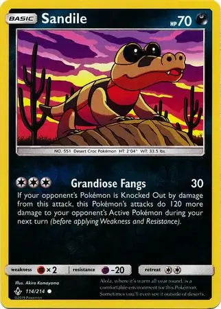 Sandile 114/214 (SM - Unbroken Bonds)  - Reverse Holofoil | Good Games Morley