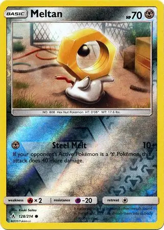 Meltan 128/214 (SM - Unbroken Bonds)  - Reverse Holofoil | Good Games Morley