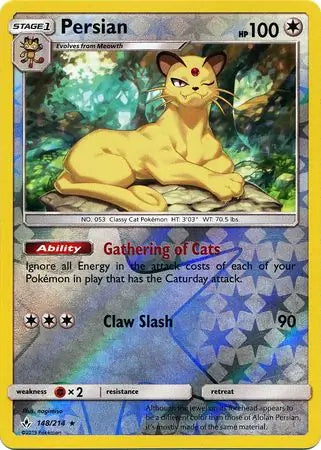Persian 148/214 (SM - Unbroken Bonds)  - Reverse Holofoil | Good Games Morley