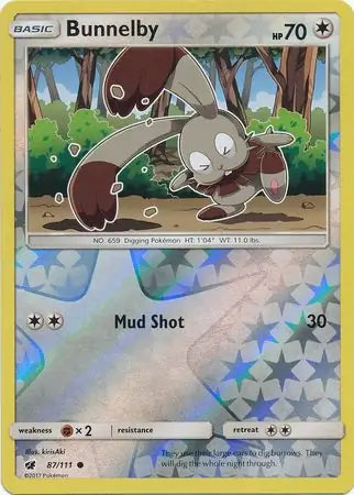Bunnelby 87/111 (SM - Crimson Invasion)  - Reverse Holofoil | Good Games Morley