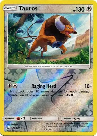 Tauros 129/181 (SM - Team Up)  - Reverse Holofoil | Good Games Morley