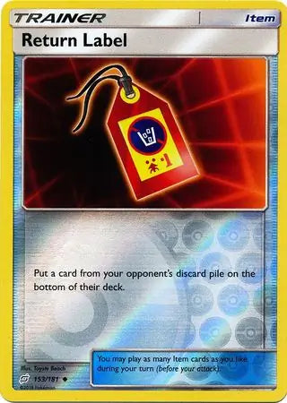 Return Label 153/181 (SM - Team Up)  - Reverse Holofoil | Good Games Morley