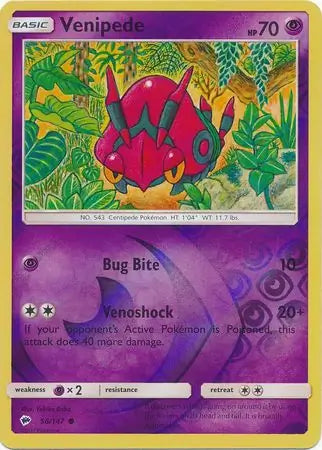 Venipede 56/147 (SM - Burning Shadows)  - Reverse Holofoil | Good Games Morley